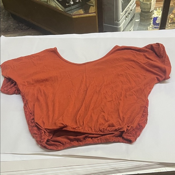 Living Doll Rust Lace Blouse - Picture 3 of 3